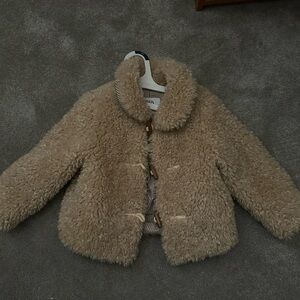 Zara Tan Fleece Kids Puffer Jacket